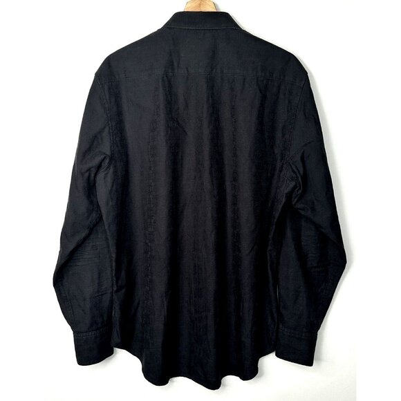 Robert Graham Mens Shirt Textured Design Knowledge Wisdom Truth Black Size Large - Picture 2 of 15